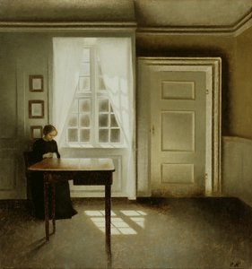 Interior with a Lady by Vilhelm Hammershoi