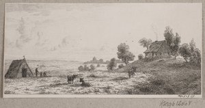 Landscape with a Farmhouse and a Cottage by Vilhelm Kyhn