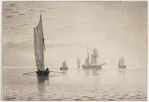 Ships in Calm Weather on the Sea