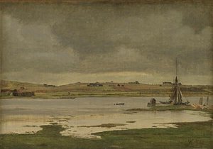 The Fiord at Hadsund, Jutland. Cloudy Weather