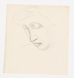 Female Portrait in Three-Quarter Profile, Bent to the Left by Vilhelm Lundstrøm