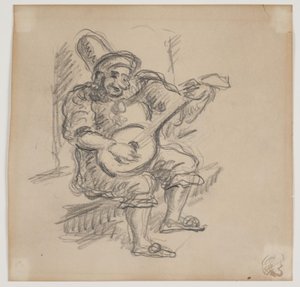 Clown Playing the Lute by Vilhelm Lundstrøm