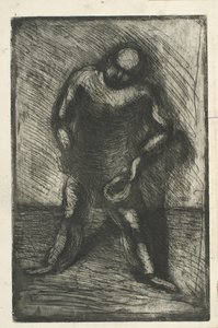 Man Squatting with Hat in Hand by Vilhelm Lundstrøm