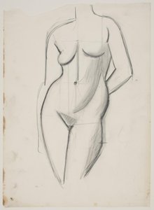 Standing Female Model with Left Hand Behind Back by Vilhelm Lundstrøm