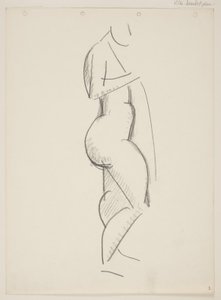 Standing Nude Woman, Profile to the Right, Drapery in Hand by Vilhelm Lundstrøm