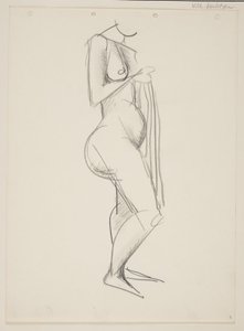 Standing Nude Woman, Profile to the Right, Drapery in Hand by Vilhelm Lundstrøm