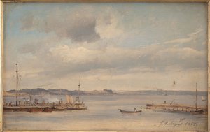 A Boat Harbour. Humlebæk, Zealand by Vilhelm Petersen