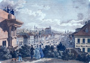 Horse Market in Wenceslas Square, Prague, 1835 by Vincenc and Geissler, F. Morstadt