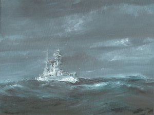 HMS Hood off Scotland Coast 1920