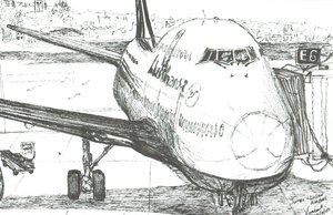 Jumbo Jet at Logan Airport by Vincent Alexander Booth