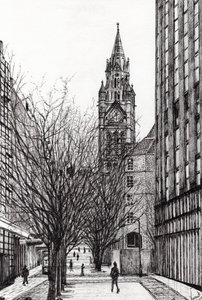 Manchester Town Hall from Deansgate by Vincent Alexander Booth