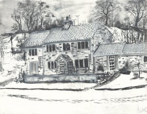 Osmotherley Buildings in Winter Snow