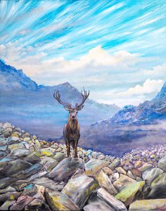 Stag! meeting on the rocks, 2022 by Vincent Alexander Booth