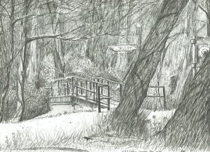 The Old Metal Bridge, Bramhall Park by Vincent Alexander Booth