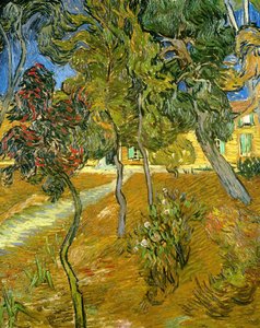 Trees in the garden of the asylum by Vincent van Gogh