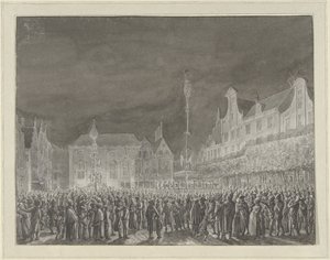 Celebration of the Proclamation of the Alliance with France at the Grote Markt in Haarlem, 1795