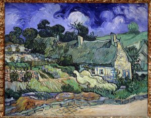 Thatched Cottages at Cordeville, Auvers-sur-Oise - Painting by Vincent Van Gogh (1853-1890) by Vincent van Gogh