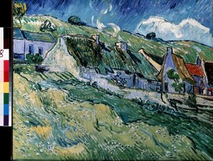 Thatched Cottages in Cordeville by Vincent van Gogh
