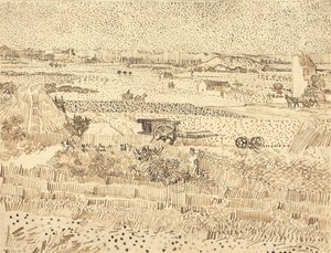 Harvest--The Plain of La Crau, 1888 by Vincent van Gogh