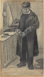 Man Polishing a Boot by Vincent van Gogh