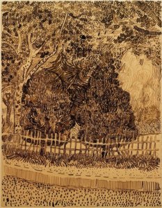 Park with Fence by Vincent van Gogh