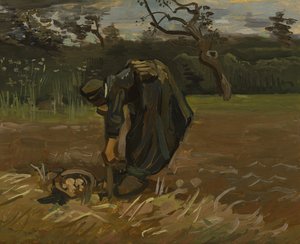 Peasant Woman Digging Potatoes by Vincent van Gogh
