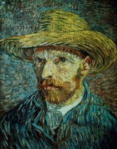 Self-Portrait with Straw Hat by Vincent van Gogh