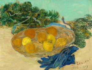 Still Life with Oranges, Lemons, and Blue Gloves. 1889 by Vincent van Gogh