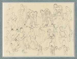 Studies of Peasants Working: Sowers and Diggers by Vincent van Gogh