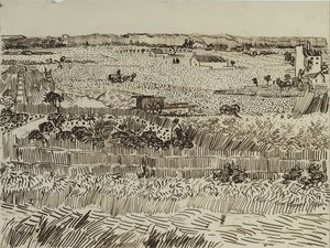 The Harvest in Provence for Émile Bernard by Vincent van Gogh