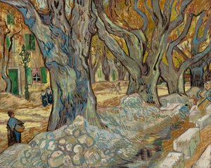 The Large Plane Trees Road Menders at Saint-Rémy, 1889 by Vincent van Gogh