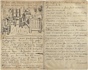 The Bedroom, Letter to Paul Gauguin from Arles, Wednesday, 17 October 1888 by Vincent van Gogh