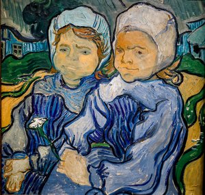 Two little girls by Vincent van Gogh
