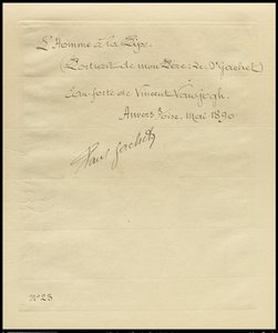 Verso of Man Smoking a Pipe: Portrait of Dr. Gachet