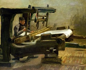 Weaver at the Loom, Facing Right by Vincent van Gogh