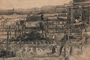 Backyards with Two Figures by Vincent van Gogh