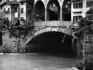 The Ponte Vecchio Half Destroyed After the Flood in Florence by Vincenzo Balocchi