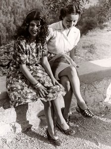 Two Girls Seated on a Wall, Italy, c.1940 by Vincenzo Balocchi