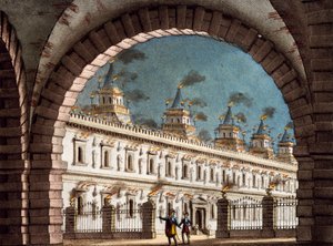 Set design for Il Pirata (The Pirate), opera by Vincenzo Bellini