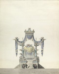 Catafalque for the Empress Catherine the Great of Russia Front Elevation by Vincenzo Brenna