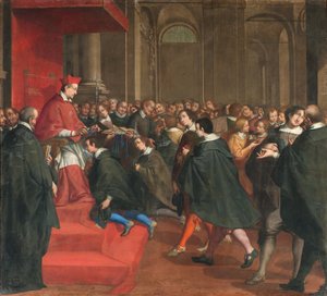 Milan, Church of San Francesco da Paola, Fratelli Campi, Cardinal Federico organizes the group of masters of Christian doctrine by Vincenzo and Campi Antonio Campi