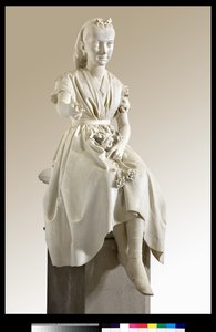 Portrait of Marquise Virginia Busti Porro as a young Girl or Young lady offering a flower