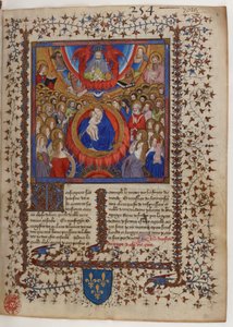 Frontispiece of a Manuscript of the Golden Legend: The Virgin and Child Surrounded by the Heavenly Court, Receiving the Blessing of God the Father