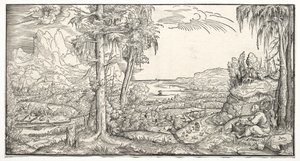 St. John on the Island of Patmos by Virgilius Solis