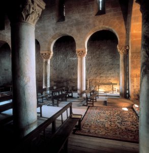 Interior of the Basilica of San Juan de Banos, Banos de Cerrato, Spain, 7th century