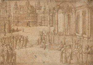 The Presentation of the Virgin in the Temple c.1500-20 by Vittore Carpaccio