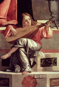 Minstrel Angel Playing a Lute (detail)