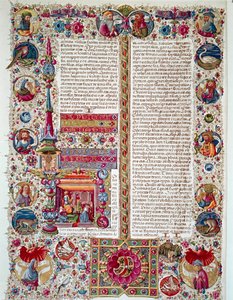 Page of the manuscript of the Bible of Borso d