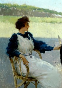 Portrait of Lady Outdoors by Vittorio Matteo Corcos