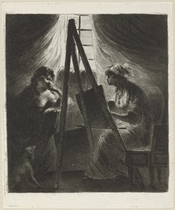 Woman Painter at Easel by Vivant Denon